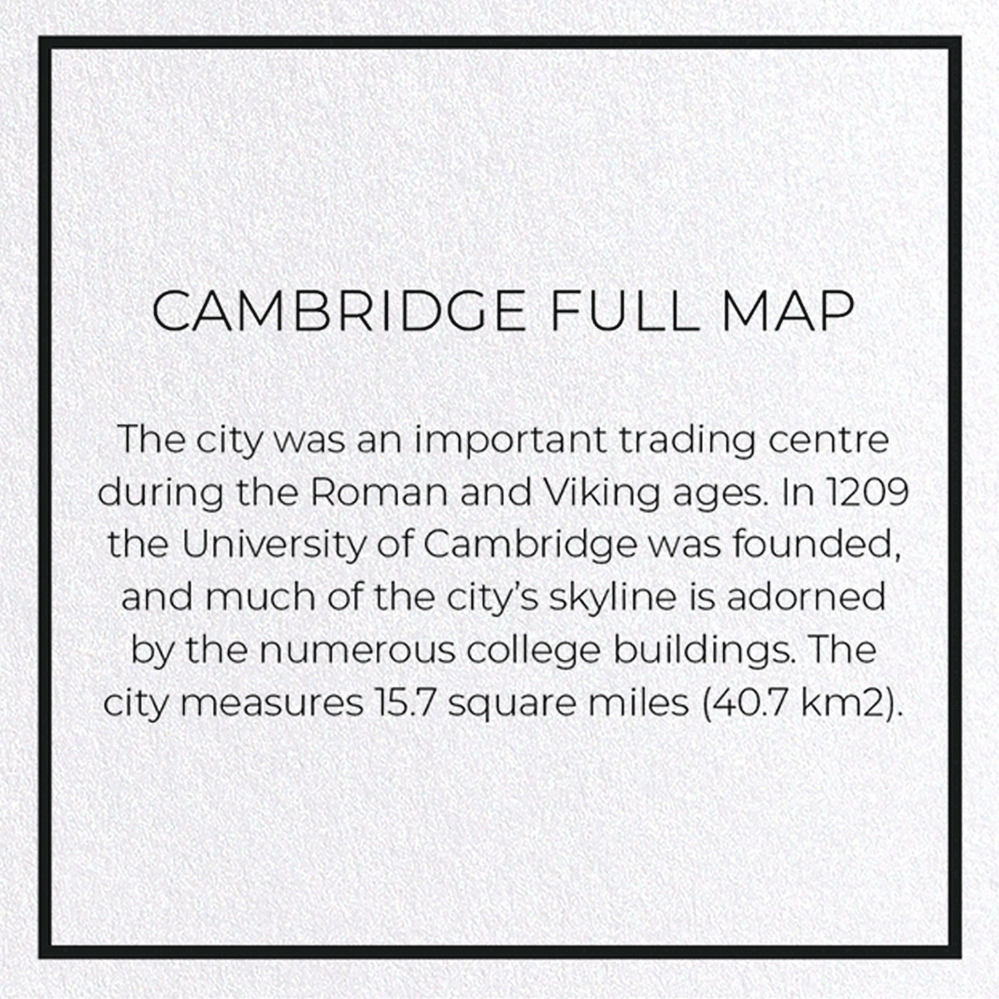 CAMBRIDGE FULL MAP: Map Full Greeting Card