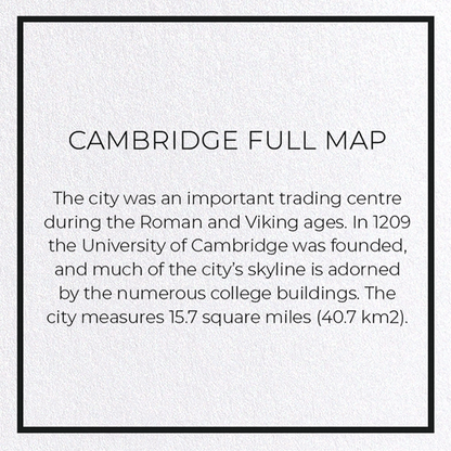 CAMBRIDGE FULL MAP: Map Full Greeting Card