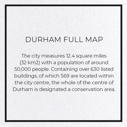 DURHAM FULL MAP: Map Full Greeting Card