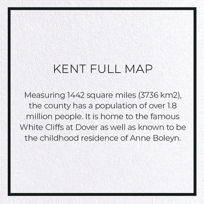 KENT FULL MAP: Map Full Greeting Card