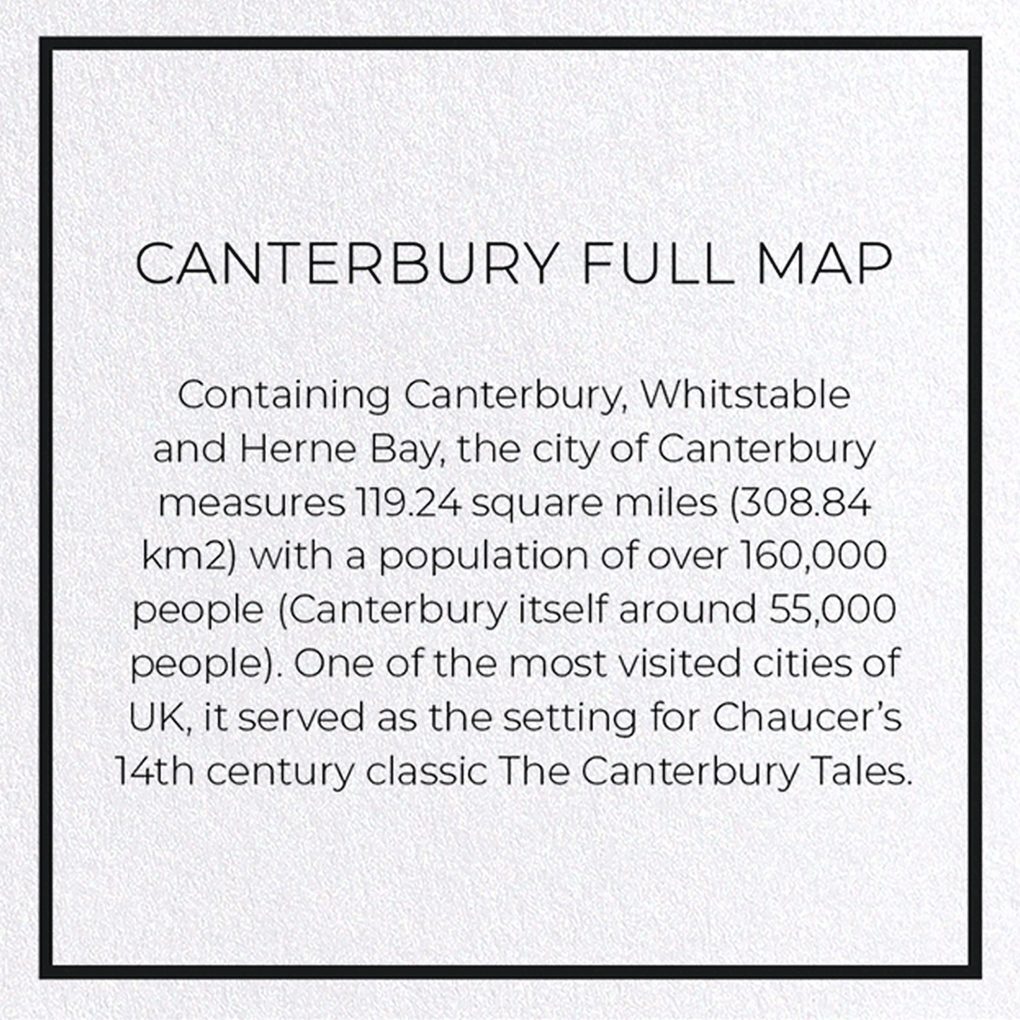 CANTERBURY FULL MAP: Map Full Greeting Card