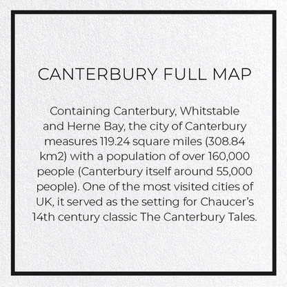 CANTERBURY FULL MAP: Map Full Greeting Card