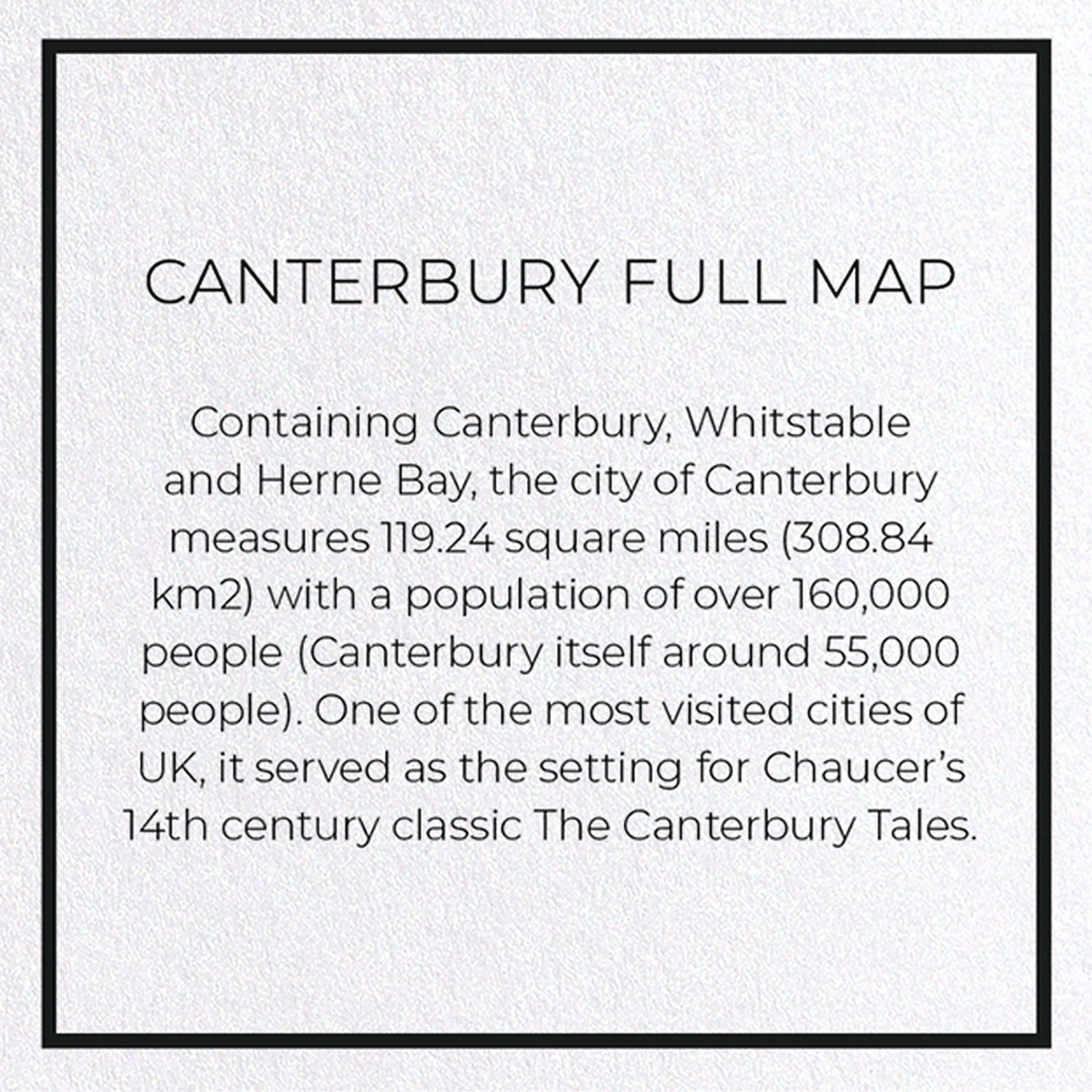 CANTERBURY FULL MAP: Map Full Greeting Card