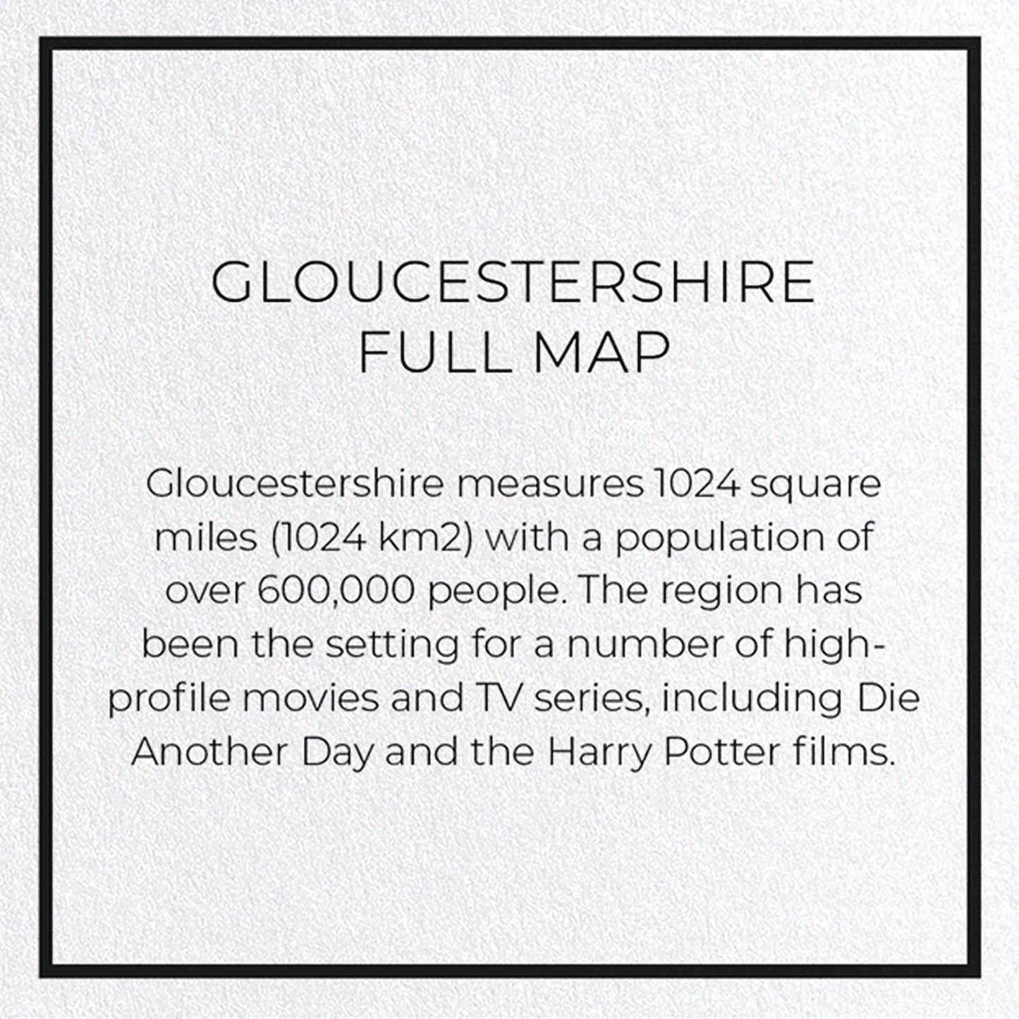 GLOUCESTERSHIRE FULL MAP: Map Full Greeting Card
