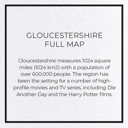 GLOUCESTERSHIRE FULL MAP: Map Full Greeting Card