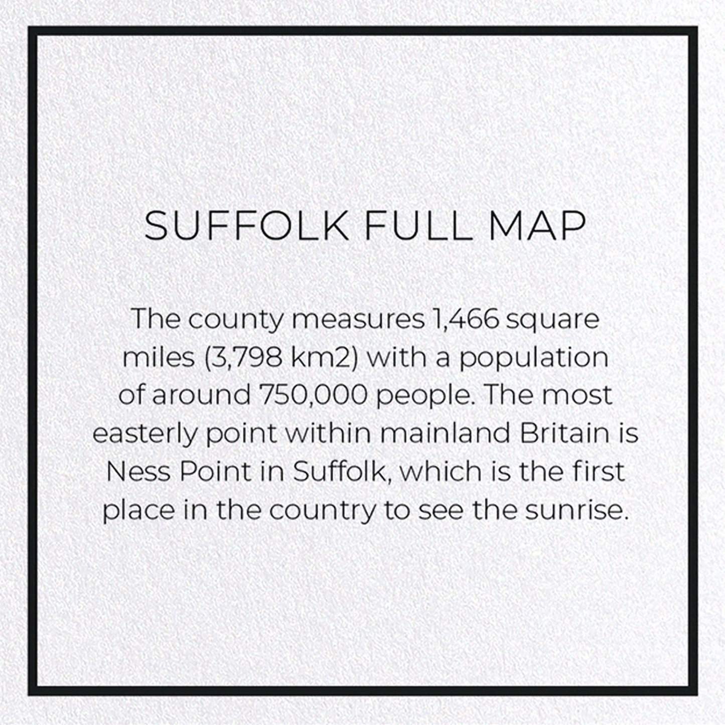 SUFFOLK FULL MAP: Map Full Greeting Card