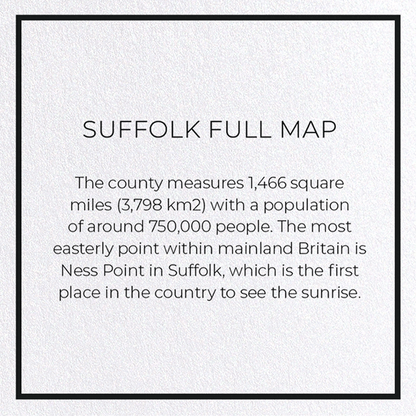SUFFOLK FULL MAP: Map Full Greeting Card