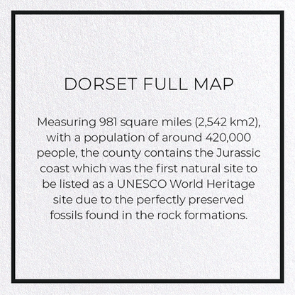 DORSET FULL MAP: Map Full Greeting Card