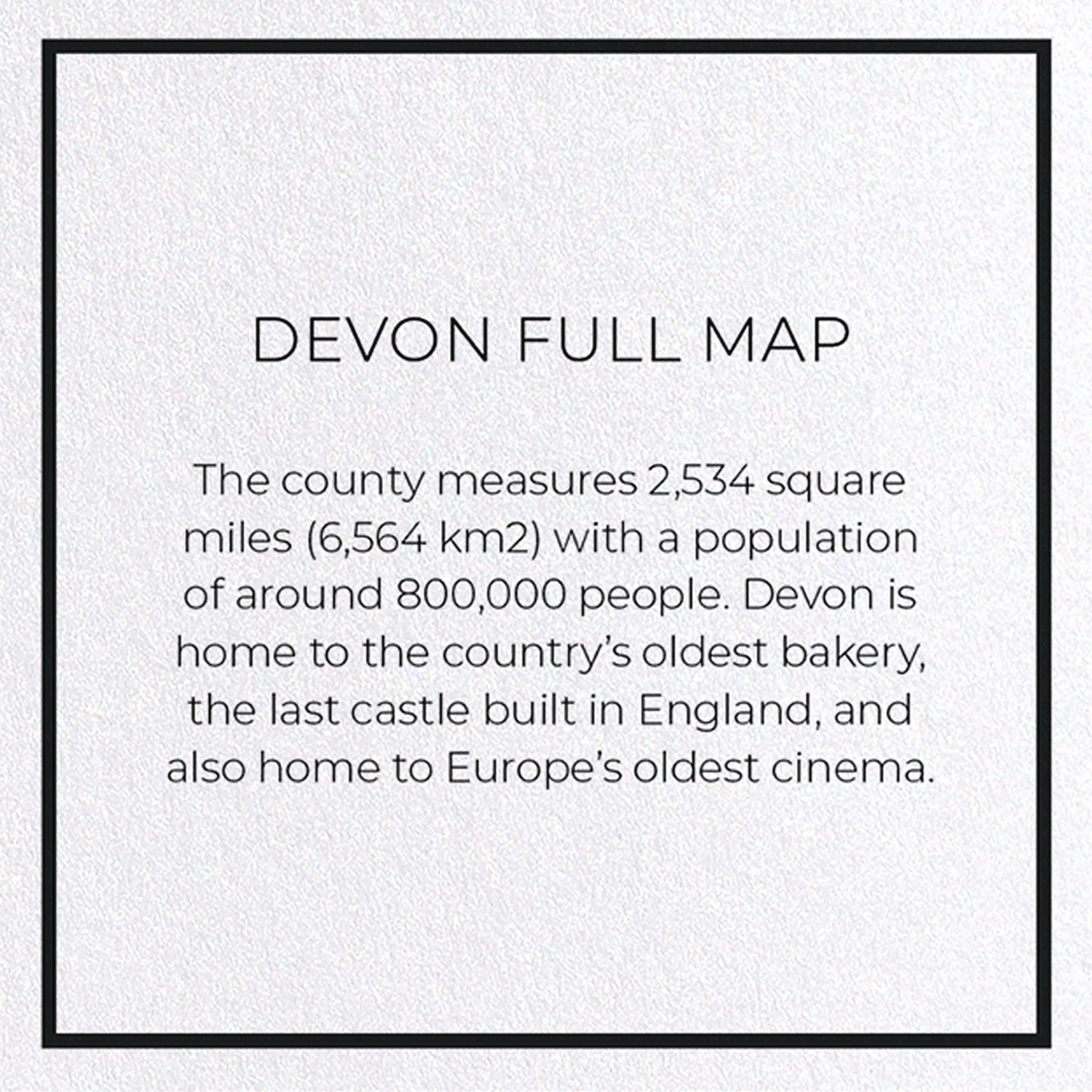 DEVON FULL MAP: Map Full Greeting Card