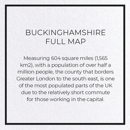 BUCKINGHAMSHIRE FULL MAP: Map Full Greeting Card