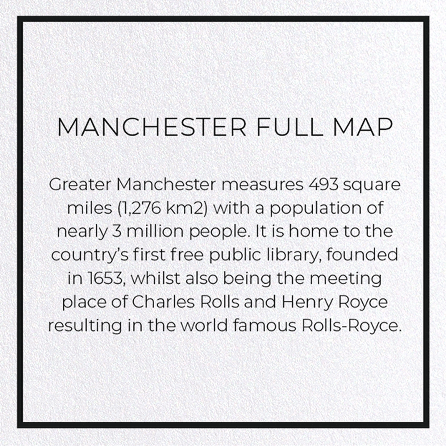 MANCHESTER FULL MAP: Map Full Greeting Card