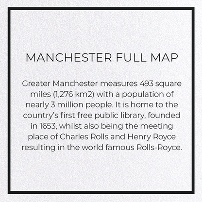 MANCHESTER FULL MAP: Map Full Greeting Card