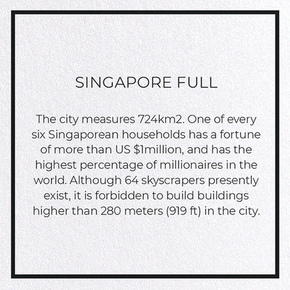 SINGAPORE FULL: Map Full Greeting Card