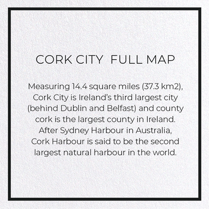 CORK CITY  FULL MAP: Map Full Greeting Card