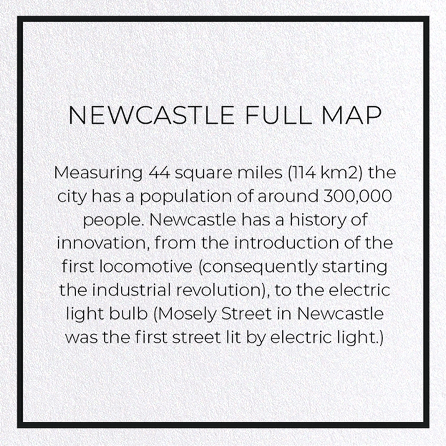 NEWCASTLE FULL MAP: Map Full Greeting Card