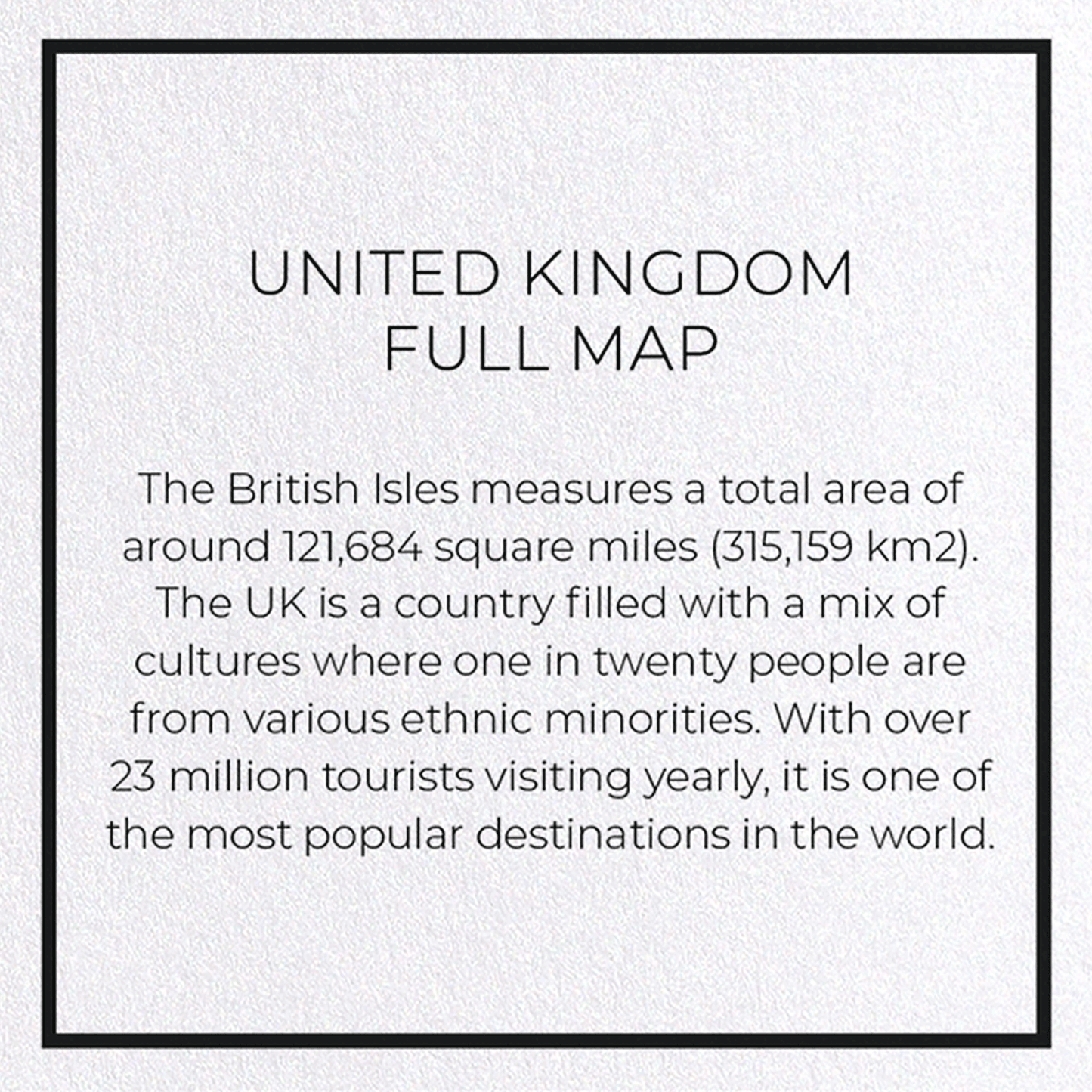 UNITED KINGDOM FULL MAP: Map Full Greeting Card
