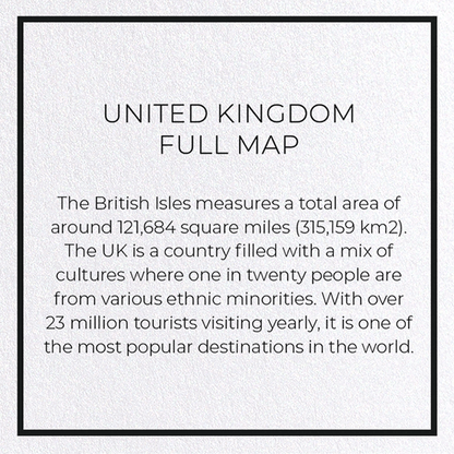 UNITED KINGDOM FULL MAP: Map Full Greeting Card