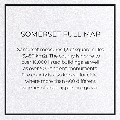 SOMERSET FULL MAP: Map Full Greeting Card