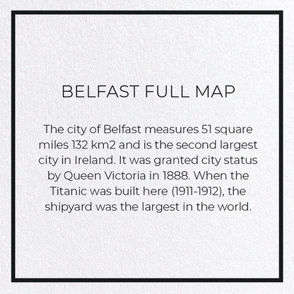 BELFAST FULL MAP: Map Full Greeting Card