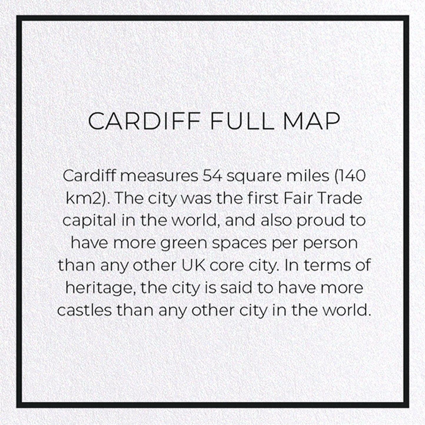 CARDIFF FULL MAP: Map Full Greeting Card