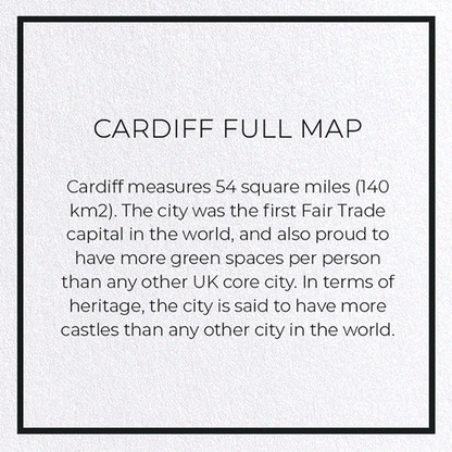 CARDIFF FULL MAP: Map Full Greeting Card
