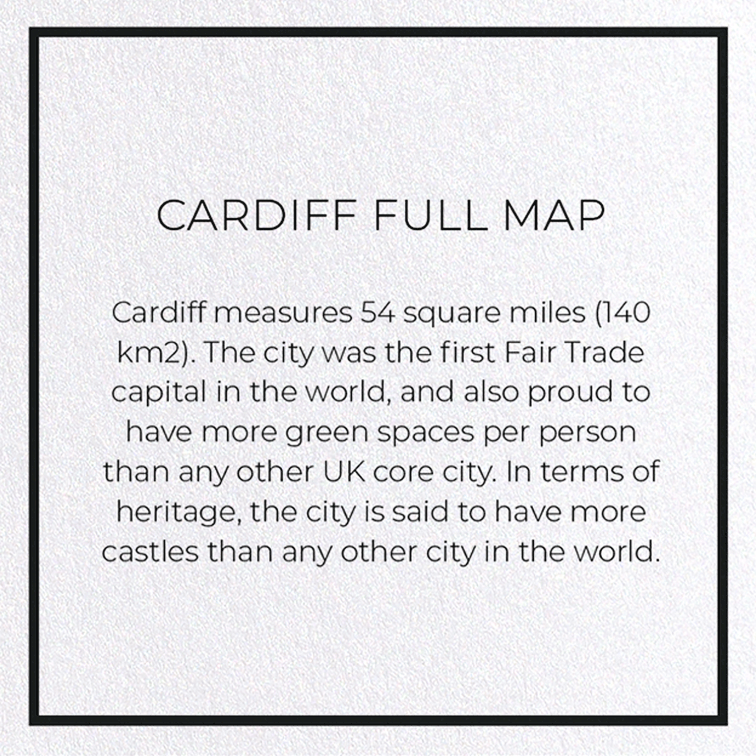 CARDIFF FULL MAP: Map Full Greeting Card