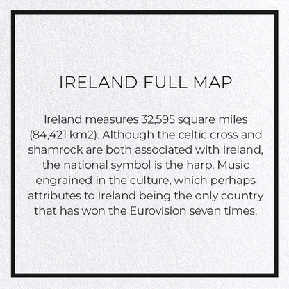 IRELAND FULL MAP: Map Full Greeting Card