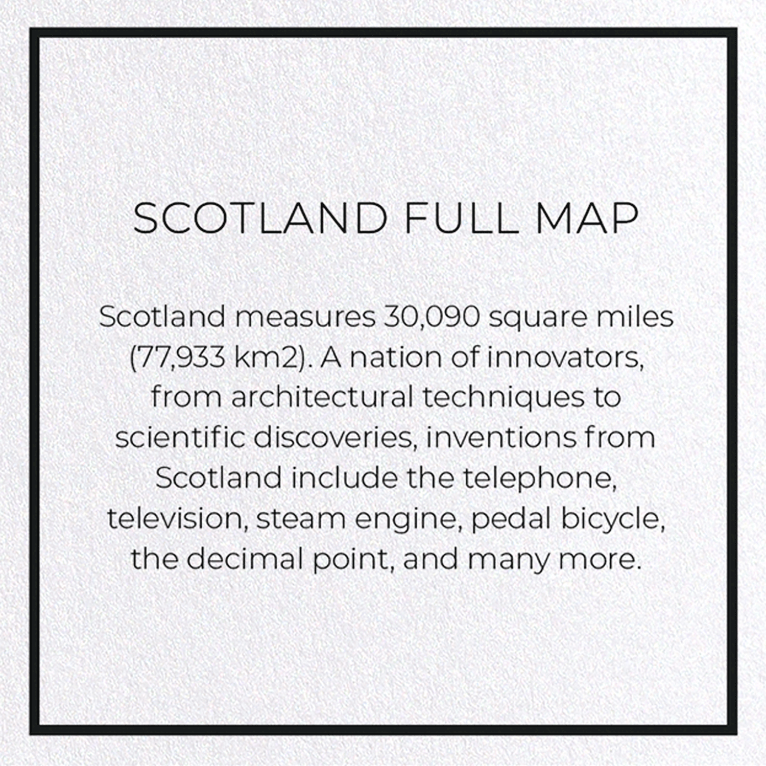 SCOTLAND FULL MAP: Map Full Greeting Card