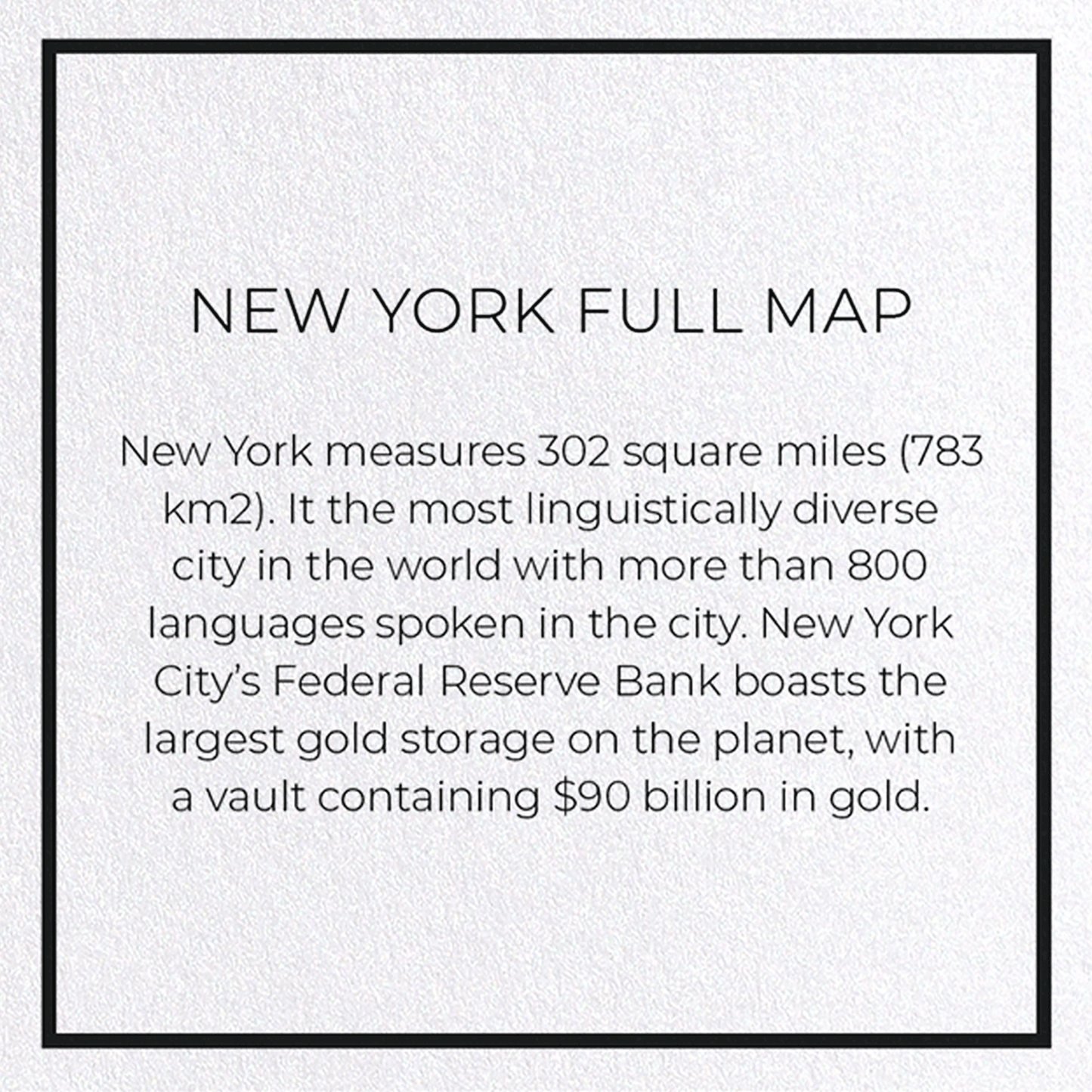 NEW YORK FULL MAP: 8xCards