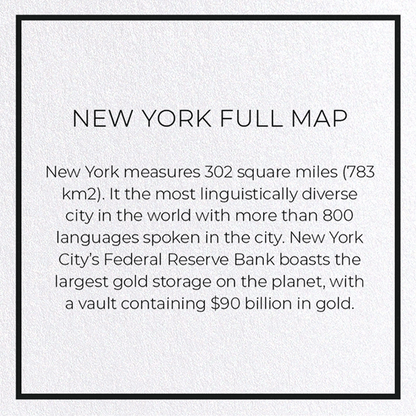 NEW YORK FULL MAP: 8xCards