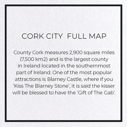 CORK CITY  FULL MAP: 8xCards