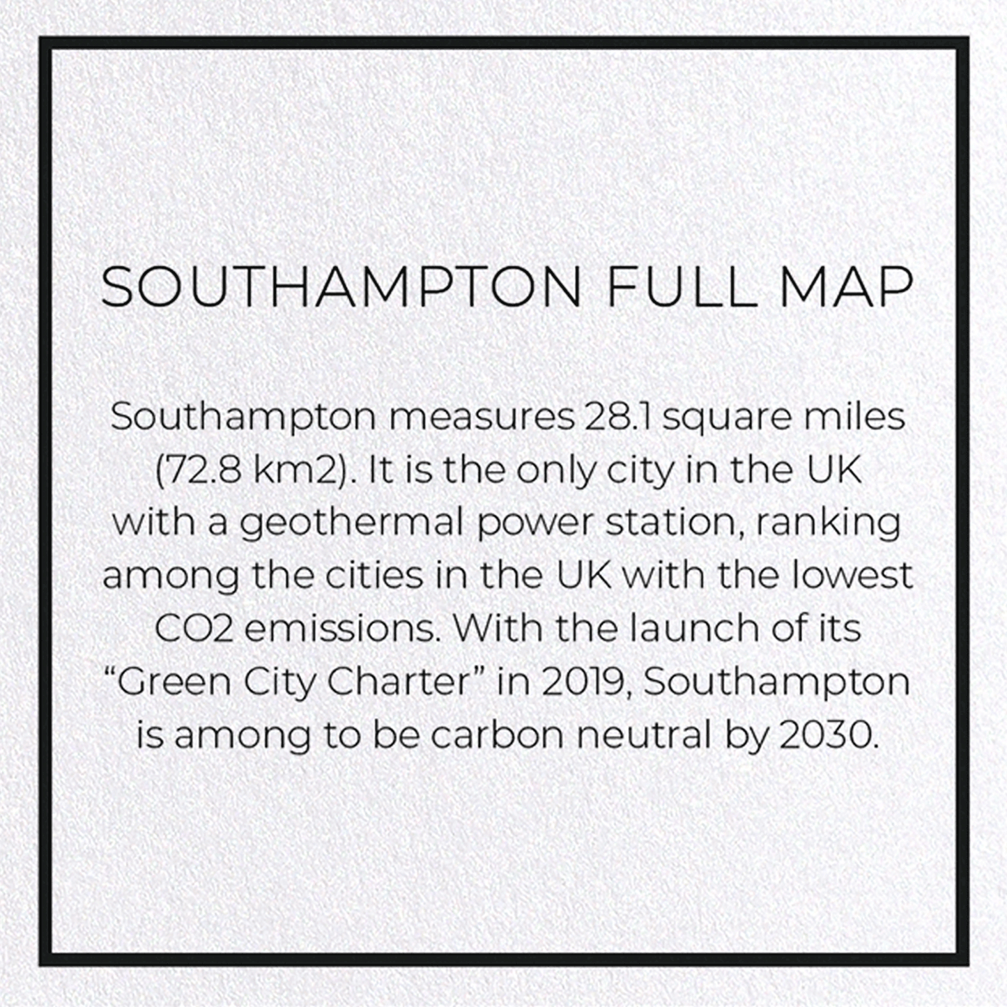 SOUTHAMPTON FULL MAP: 8xCards