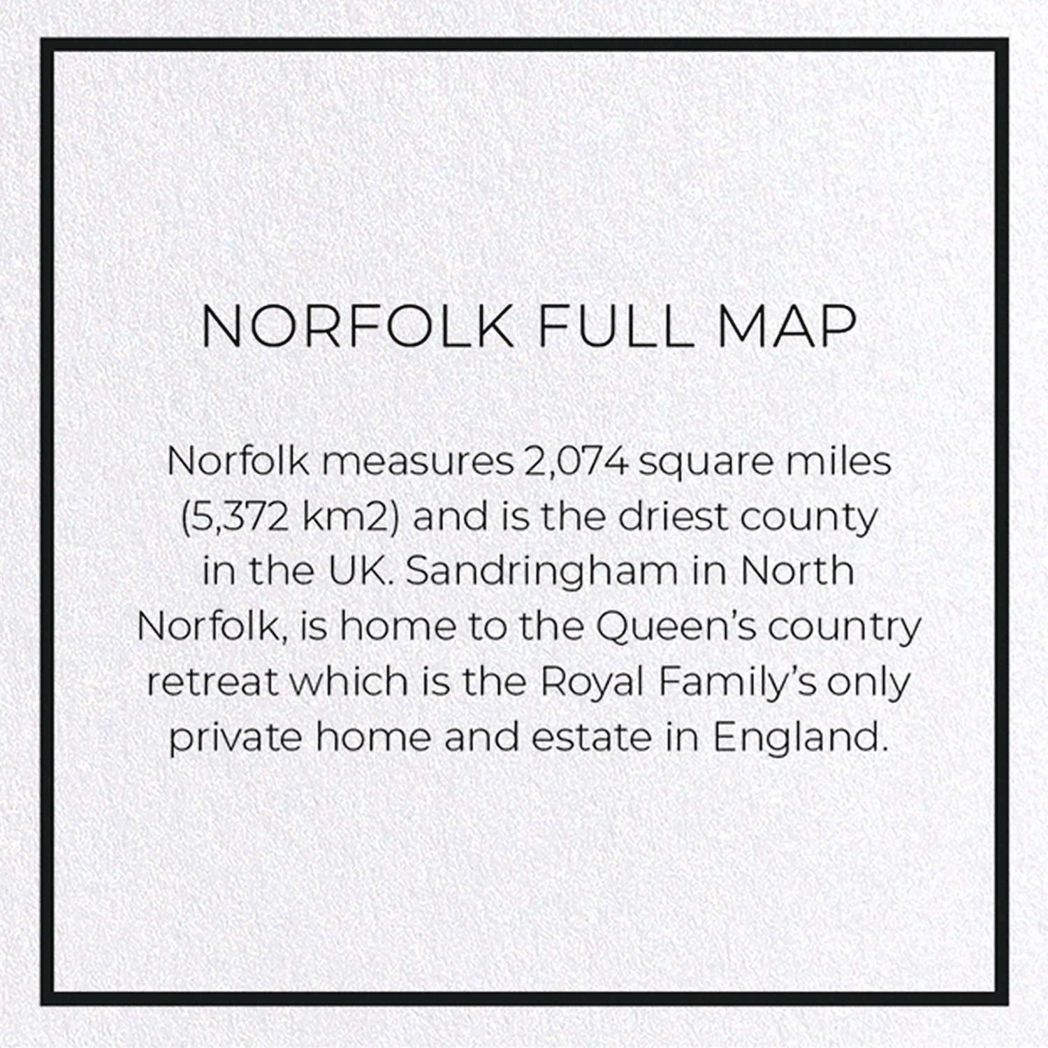 NORFOLK FULL MAP: 8xCards