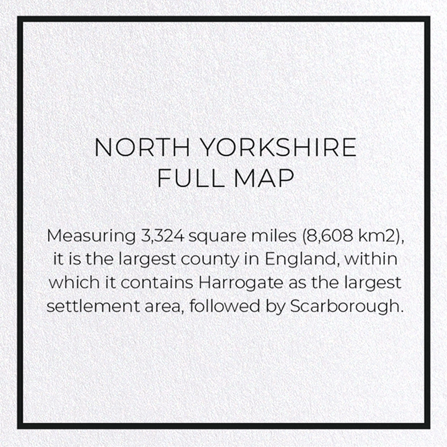 NORTH YORKSHIRE FULL MAP: 8xCards