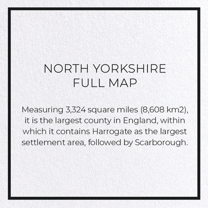 NORTH YORKSHIRE FULL MAP: 8xCards