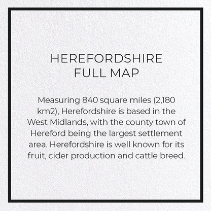 HEREFORDSHIRE FULL MAP: 8xCards