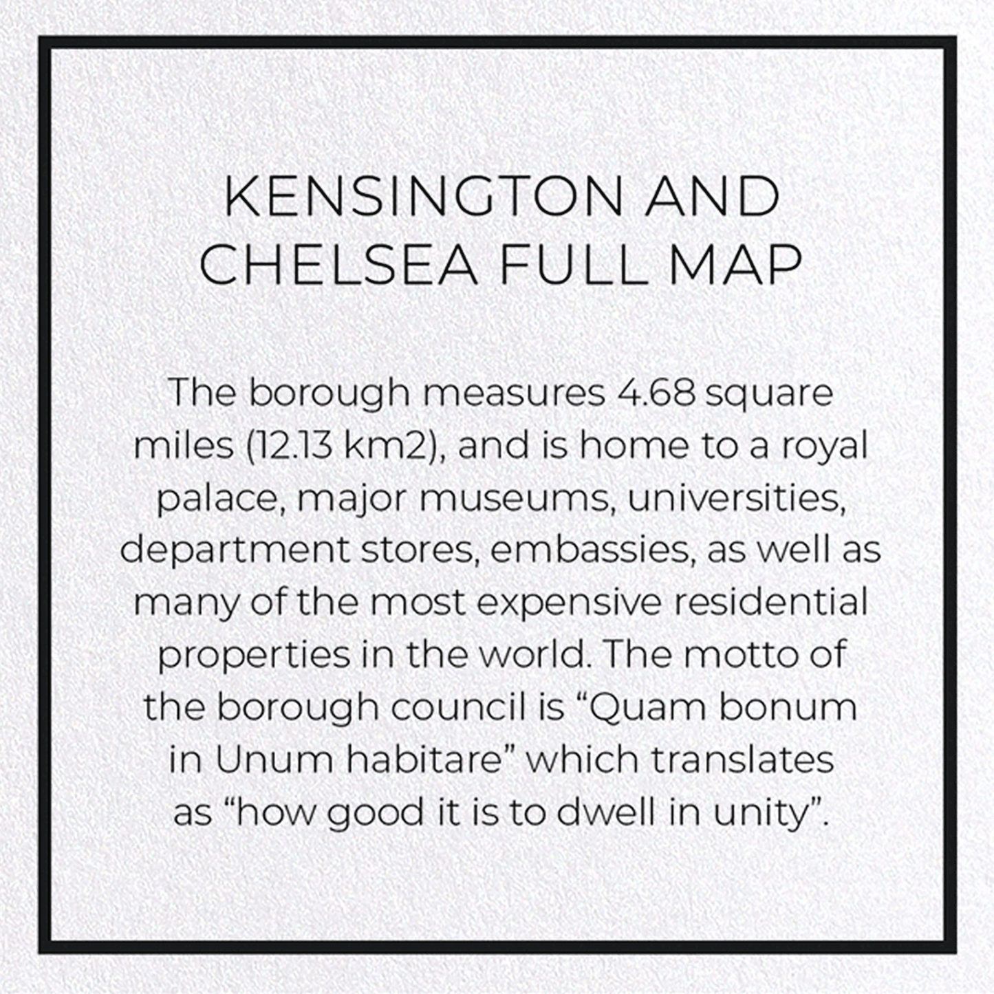 KENSINGTON AND CHELSEA FULL MAP: 8xCards