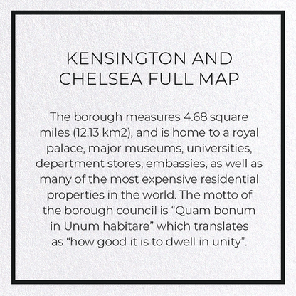 KENSINGTON AND CHELSEA FULL MAP: 8xCards