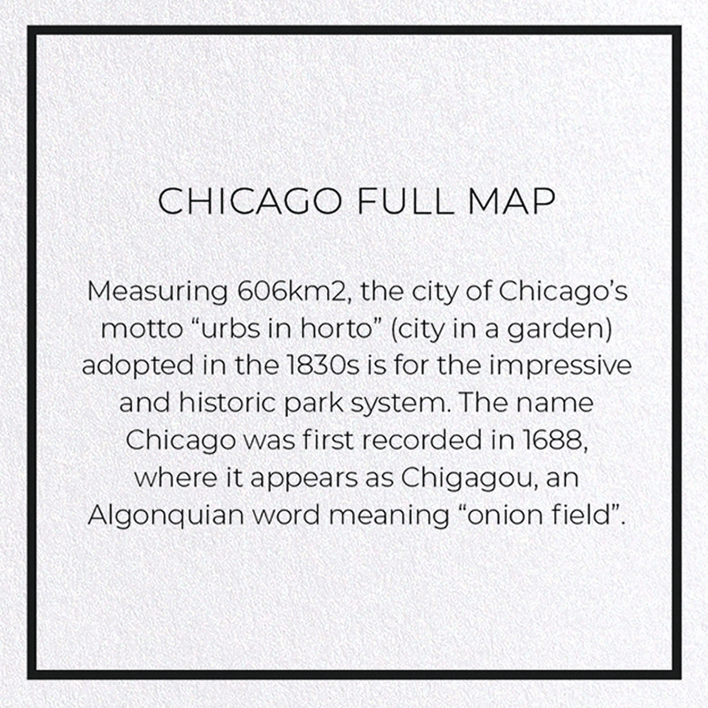 CHICAGO FULL MAP: 8xCards