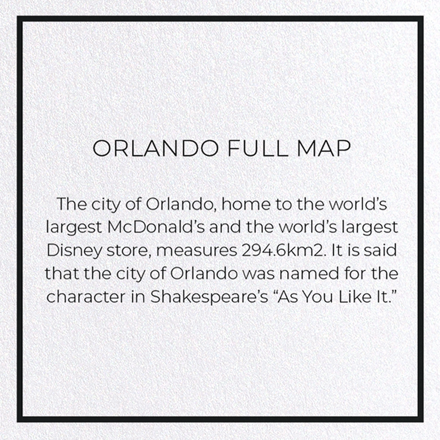 ORLANDO FULL MAP: 8xCards