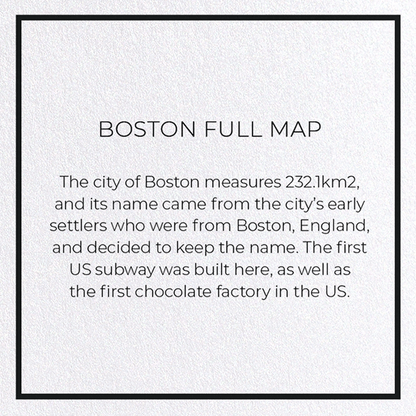 BOSTON FULL MAP: 8xCards
