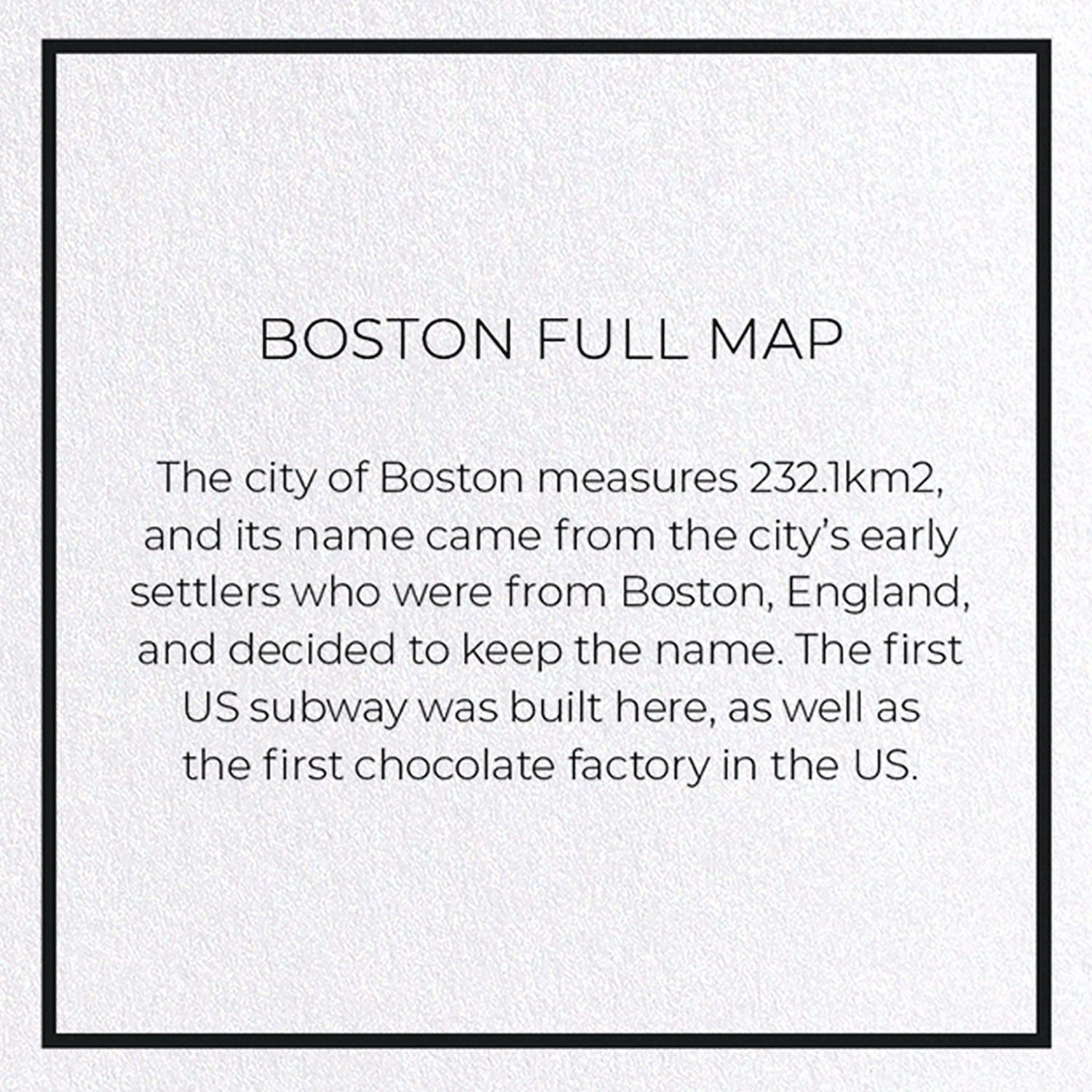 BOSTON FULL MAP: 8xCards
