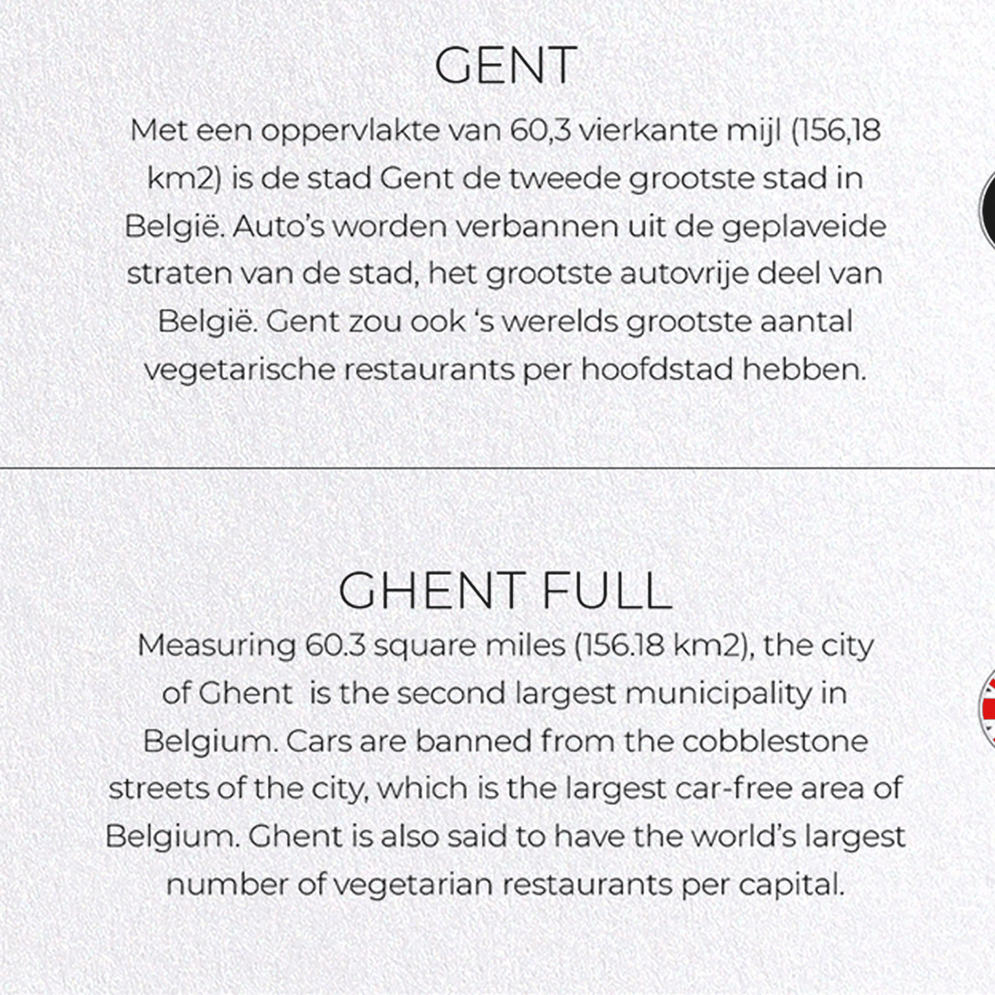 GHENT FULL: Map Full Greeting Card