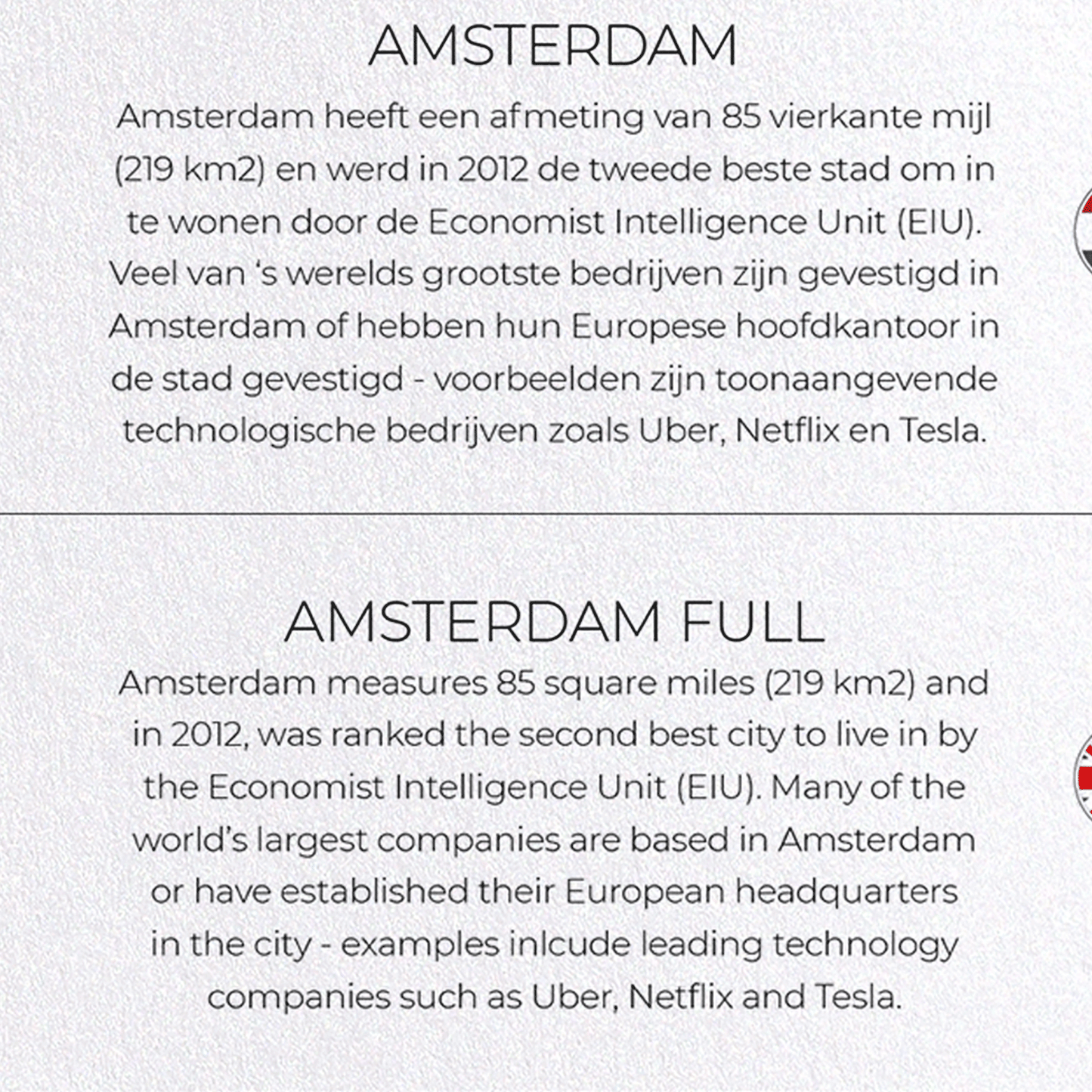 AMSTERDAM FULL: Map Full Greeting Card