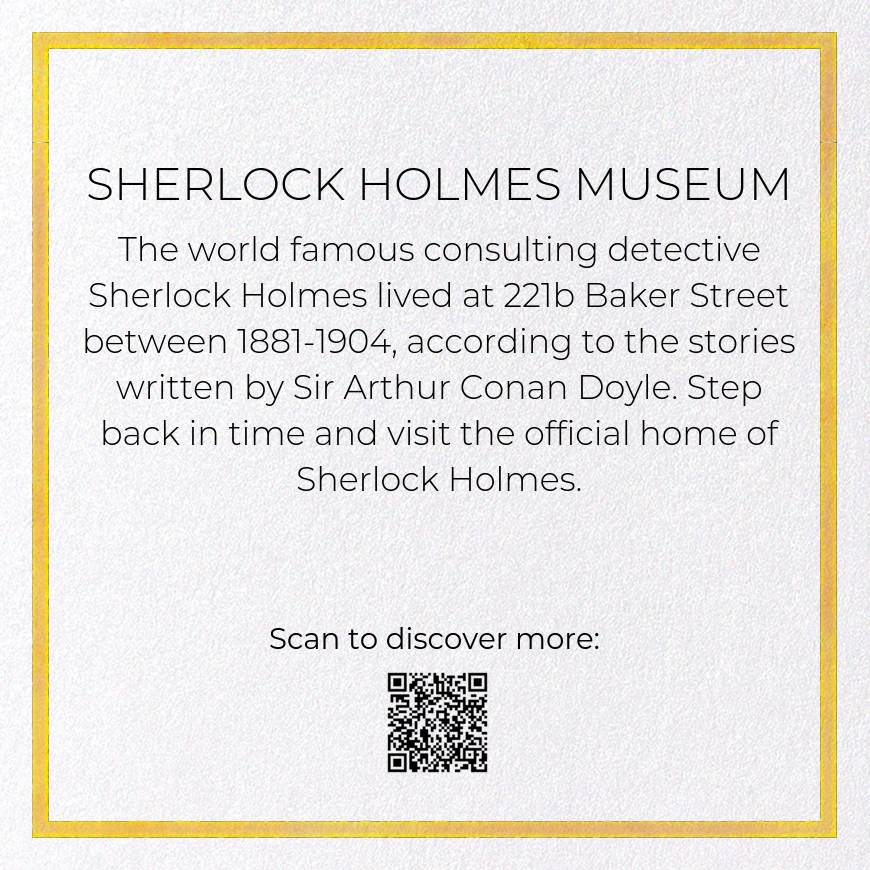 SHERLOCK HOLMES MUSEUM: Bespoke Greeting Card