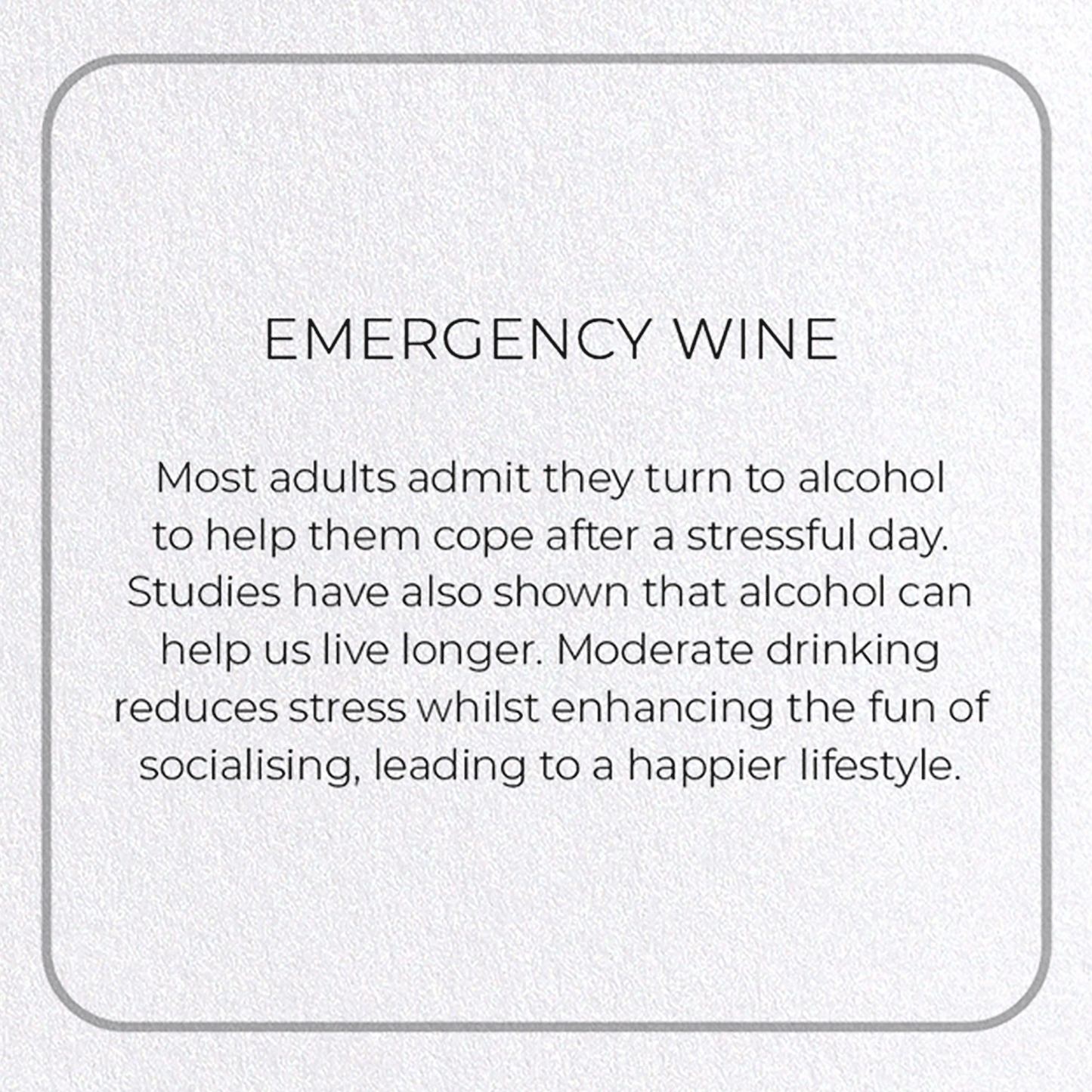EMERGENCY WINE: Photo Greeting Card