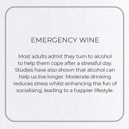EMERGENCY WINE: Photo Greeting Card
