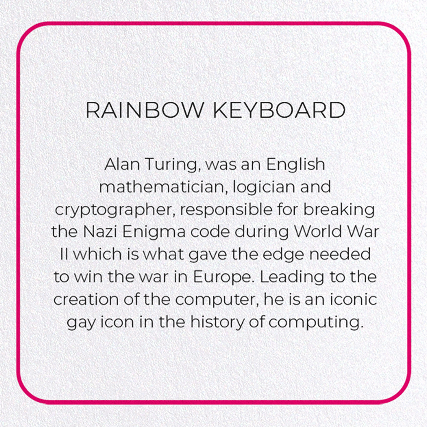 RAINBOW KEYBOARD: Photo Greeting Card