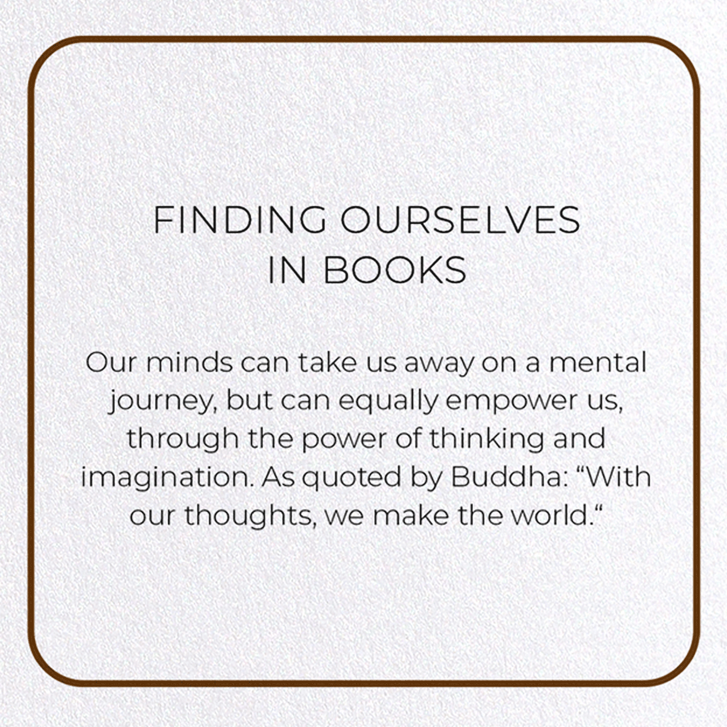FINDING OURSELVES IN BOOKS: Photo Greeting Card