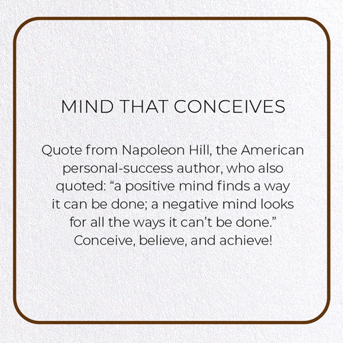 MIND THAT CONCEIVES: Photo Greeting Card